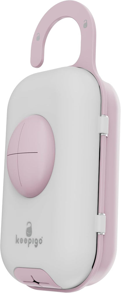 | Baby Pink Diaper Bag Wipe Dispenser | 3-In-1 Portable Diaper Caddy Organizer, Baby Wipe Holder with Disposable Bags | Baby Essentials for Newborns, Toddlers, Travel & Baby Shower Gifts